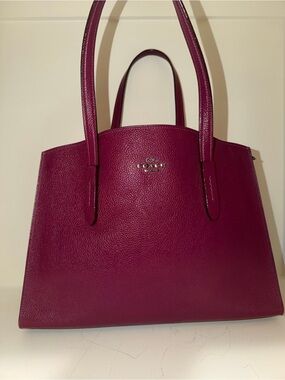 Coach Avenue Carryall Tote Bag Magenta Pink Pebble Leather Large